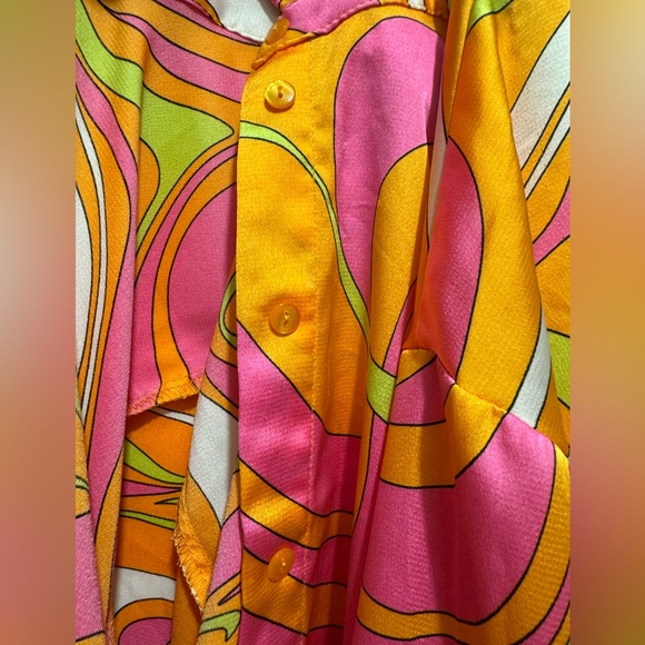 Colour Block Printed Blouse Size S NWOT - Picture 3 of 6